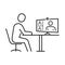 Icon for video communication for online work or remote training