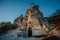 The Icon of the Virgin Mary of Sicilia cave-temple in downs against blue sky background