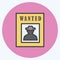 Icon Wanted Poster. suitable for Wild West symbol. color mate style. simple design editable. design template vector. simple symbol