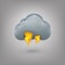 Icon weather. Cloud lightning