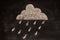 Icon for weather forecast, cloudy, heavy rain.