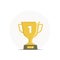 Icon winner cup. Gold trophy. First place. Vector illustration in flat style