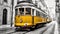 Icon of Yesterday: Embracing the Old Tram\\\'s Vintage Spirit in the City.Generative AI Ilustration