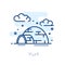 Icon Yurt on white background. Thin line flat design. Vector