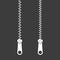 Icon zipper. Two types. Zippered lock. Closed zipper. Fastener. Vector illustration