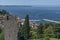 Iconic aerial view of harbor fishing town of Piran, Slovenia