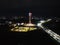 The iconic aerial view of Lotus Tower in Purwokerto City