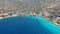 Iconic aerial view over the picturesque famous Limeni village in Mani area Laconia, Greece