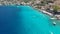 Iconic aerial view over the picturesque famous Limeni village in Mani area Laconia, Greece