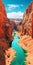 Iconic American Canyon: A Captivating Blend Of Turquoise And Red