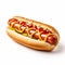 Iconic American Hot Dog On White Surface: A Colorized Hallyu Delight