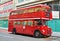 Iconic British double decker Routemaster red bus in London.