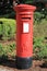 Iconic British Red mailbox closeup
