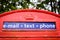 Iconic British red telephone box