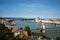 The iconic Chain Bridge in Budapest Hungary that carries traffic across the River Danube in the Baroque city of Budapest