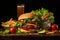 Iconic Culinary Pair: Fresh Cheeseburger & Crispy Fries