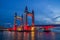 The iconic drawbridge located across the river in the Terengganu, Malaysia