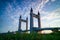 The iconic drawbridge located across the river in the Terengganu, Malaysia