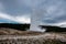 Iconic geyser in Yellowstone, the old Faitful