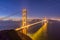 The iconic Golden Gate Bridge at night