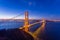 The iconic Golden Gate Bridge at night