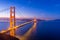 The iconic Golden Gate Bridge at night