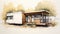 Iconic Green Trailer Home: A Stunning Mid-century Design Sketch