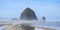 The iconic Haystack rock of the Cannon Beach in Oregon, USA