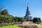 The iconic hot-spots view of Phra Maha Dhatu Nabhapolbhumisiri or The Great Holy Relics Pagoda Nabhapolbhumisiri with the