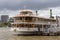 The iconic Kookaburra Queen riverboat moored along the Brisbane River in Queensland on February 1st 2021