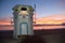 The iconic life guard tower on the Main Beach of Laguna Beach, California.