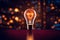 Iconic light bulb symbolizes strategic knowledge and development in innovation