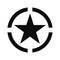 Iconic military stencil star logo - Flat style vector illustration of five-pointed star