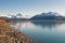 Iconic mountain of New Zealand Aoraki and Lake Pukaki at sunrise