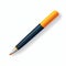 Iconic Orange Pen On White Background: Realistic And Minimalist Design