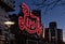 Iconic Pepsi Cola advertisement sign on the Long Island City, Queens waterfront (Gantry Park)