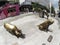 The iconic pigs sculpture at Rundle mall Street called `The Mall`s Pigs` in the main shopping center.