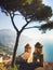 Iconic pine in Rufalo gardens in Ravello, Italy