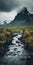 Iconic Post-apocalyptic Landscape: Moody Colors Of Iceland\\\'s Mountain Stream