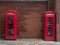 Iconic red phone booths in London