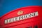 Iconic red phone box in London