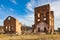 The iconic remains of the Lithgow Ironworks Blast Furnace in the