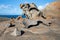 The iconic remarkable rocks in the Flinders Chase National Park on Kangaroo Island South Australia on May 8th 2021