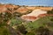 The iconic rock formations and boardwalk at Sugarloaf rock Hallett Cove South Australia on 19th June 2019