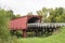 The Iconic Roseman Covered Bridge spanning the Middle River, Winterset, Madison County, Iowa, USA