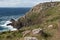 Iconic ruins of Crowns Engine Houses of Botallack Mine, Cornwall, UK