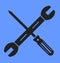 Iconic screwdriver and wrench vector art