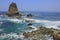 Iconic shark-shaped coral reef of Tanjung Papuma beach