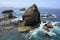 Iconic shark-shaped coral reef of Tanjung Papuma beach Jember