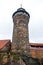 The iconic Sinwell Tower, part of the Kaiserburg, the royal fortification in old town, Nuremberg, Germany